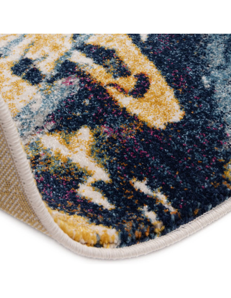 Discover the Nova Sonic NV41 modern area rug with a vibrant abstract design, durable polypropylene, and plush comfort for easy