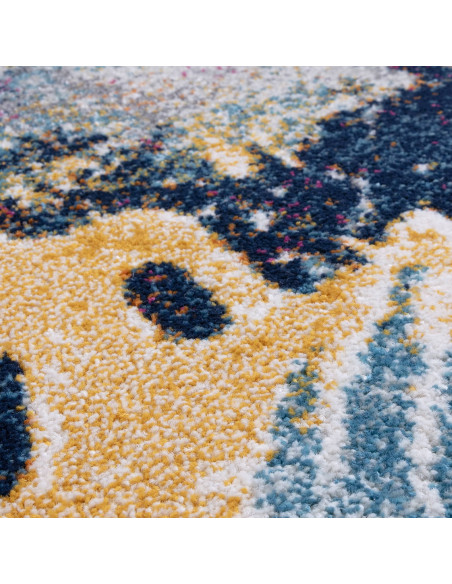 Discover the Nova Sonic NV41 modern area rug with a vibrant abstract design, durable polypropylene, and plush comfort for easy