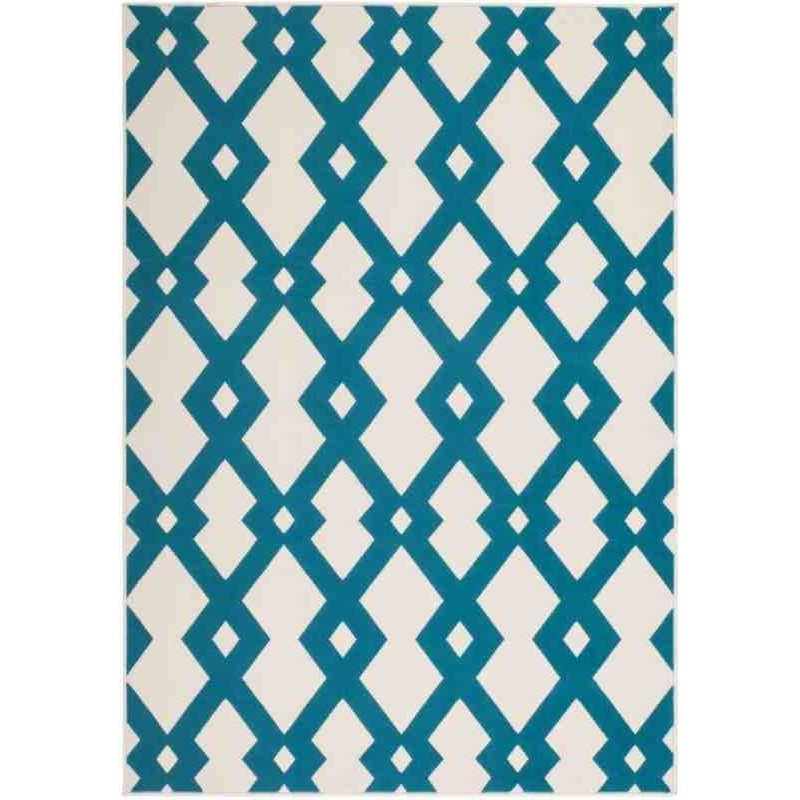 tappeto moderno geometrico now! 100 avorio-turchese