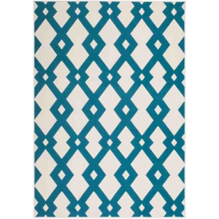 tappeto moderno geometrico now! 100 avorio-turchese