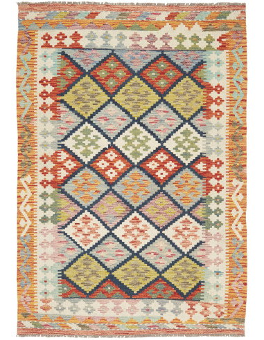 Kilim 125x184 Cm Kilim Afghanistan Hand-carded Wool (warp: