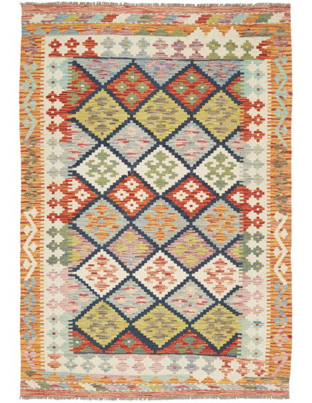 Kilim 125x184 Cm Kilim Afghanistan Hand-carded Wool (warp: