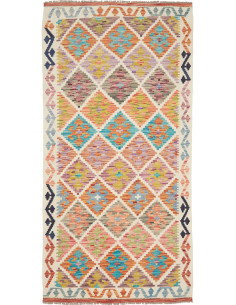 Kilim 99x199 Cm Kilim Afghanistan Hand-carded Wool (warp