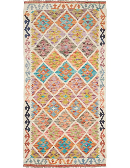 Kilim 99x199 Cm Kilim Afghanistan Hand-carded Wool (warp
