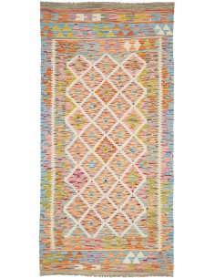 Kilim 102x204 Cm Kilim, Afghanistan, Hand-carded Wool,