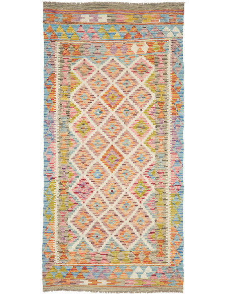 Kilim 102x204 Cm Kilim, Afghanistan, Lana Cardata A Mano,
