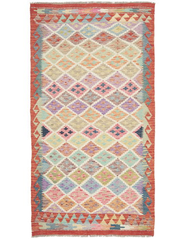Kilim 101x190 Cm Kilim Afghanistan Hand-carded Wool (warp: