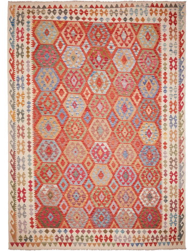 Kilim 253x351 Cm Kilim Afghanistan, Hand-carded Wool, Cotton