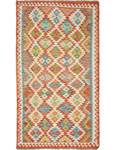 Kilim 110x202 Cm Kilim, Afghanistan, Hand-carded Wool (warp: