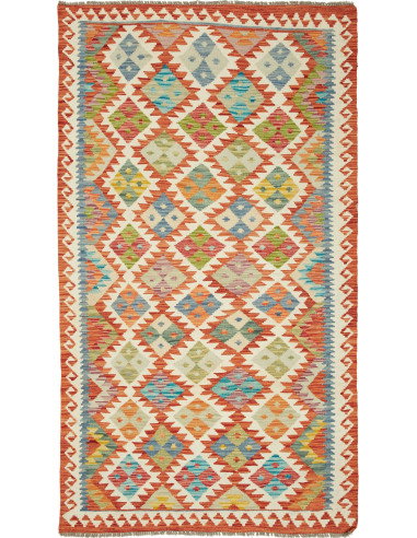 Kilim 110x202 Cm Kilim, Afghanistan, Hand-carded Wool (warp: