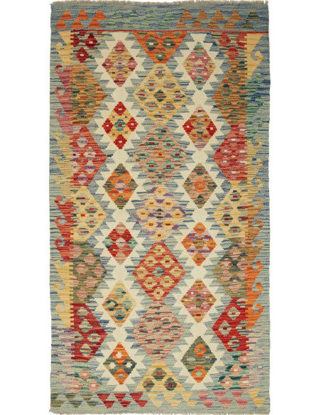 Kilim 102x189 Cm Kilim, Afghanistan, Hand-carded Wool On