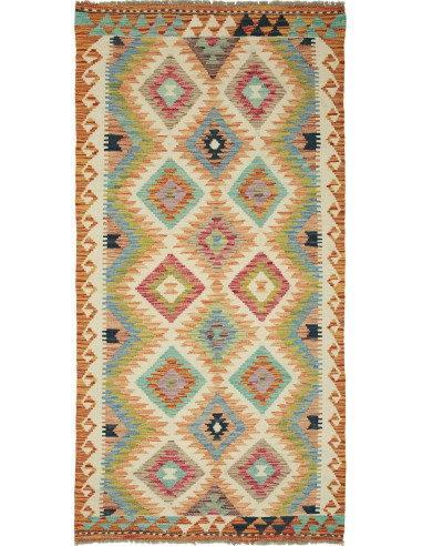 Kilim 101x202 Cm Kilim, Afghanistan, Hand-carded Wool (warp: