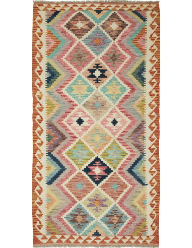 Kilim 101x202 Cm Kilim Afghanistan Hand-carded Wool (warp: