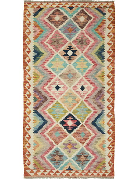 Kilim 101x202 Cm Kilim Afghanistan Hand-carded Wool (warp: