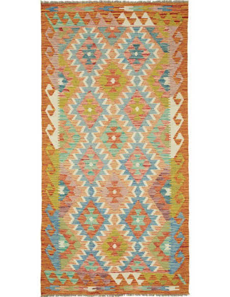 Kilim 102x201 Cm Kilim, Afghanistan, Lana Cardata A Mano