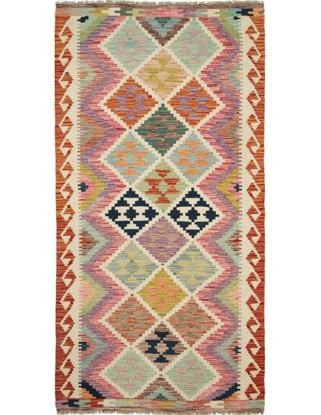 Kilim 101x203 Cm Kilim Afghanistan Lana Cardata A Mano