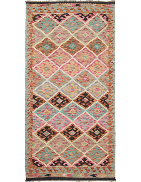 Kilim 103x202 Cm Kilim Afghanistan, Hand-carded Wool (warp: