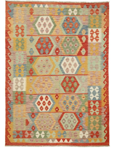 Kilim 148x201 Cm Kilim, Afghanistan, Lana Cardata A Mano