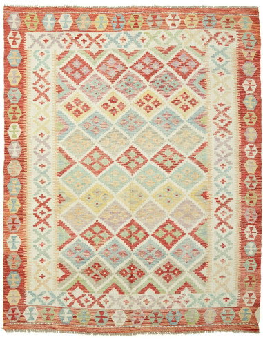 Kilim 157x195 Cm Kilim Afgano. Lana Cardata A Mano (ordito