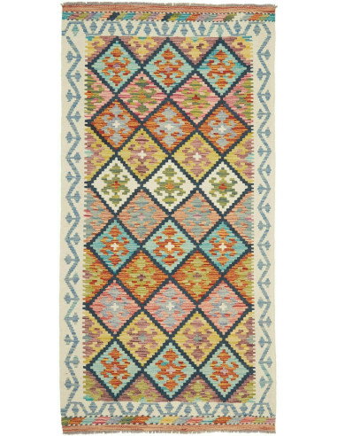 Kilim 99x200 Cm Kilim Afghanistan Lana Cardata A Mano Cotone