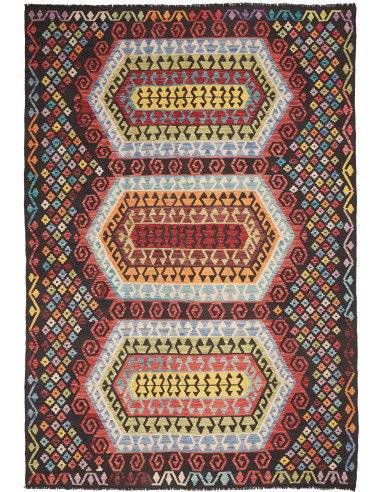 Kilim 201x289 Cm Afghan Kilim Hand-carded Wool