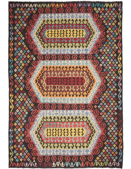 Kilim 201x289 Cm Afghan Kilim Hand-carded Wool
