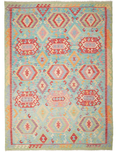 Kilim 205x282 Cm Kilim, Afghanistan. Lana Cardata A Mano,