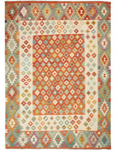 Kilim 207x288 Cm Afghan Kilim, Hand-carded Wool (warp: