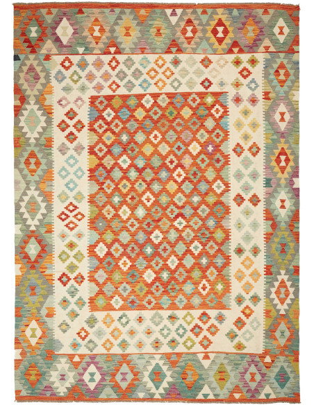 Kilim 207x288 Cm Afghan Kilim, Hand-carded Wool (warp: