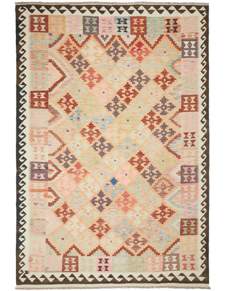 Kilim 200x297 Cm Afghan Kilim, Hand-carded Wool, Cotton Warp