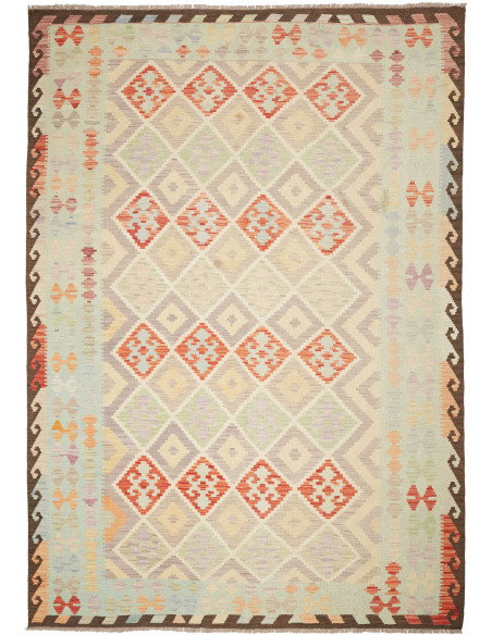 Kilim 211x302 Cm Kilim Afghanistan Lana Cardata A Mano