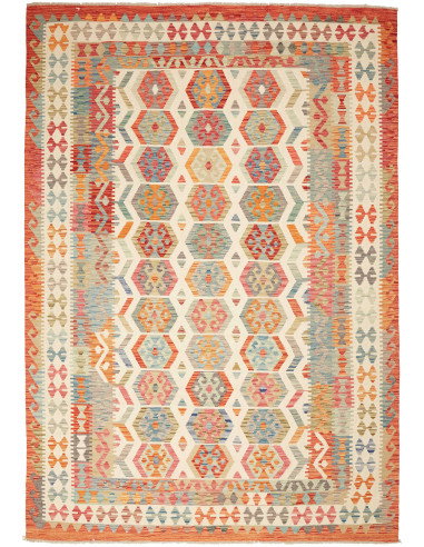 Kilim 207x296 Cm Afghan Kilim. Hand-carded Wool, Cotton