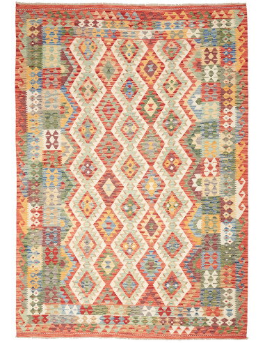 Kilim 205x293 Cm Afghan Kilim, Hand-carded Wool, Density