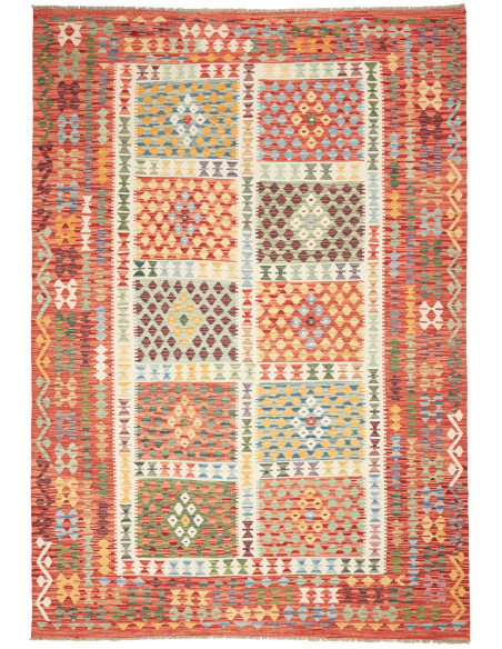 Kilim 207x298 Cm Kilim, Afghanistan, Lana Cardata A Mano