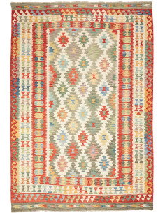 Kilim 205x290 Cm Kilim Afghan. Hand-carded Wool (warp: