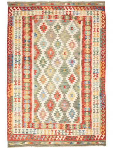 Kilim 205x290 Cm Kilim Afghan. Hand-carded Wool (warp: