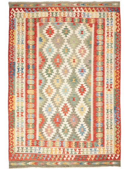 Kilim 205x290 Cm Kilim Afghan. Hand-carded Wool (warp: