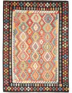 Kilim 209x287 Cm Kilim Afghanistan, Lana Cardata A Mano,