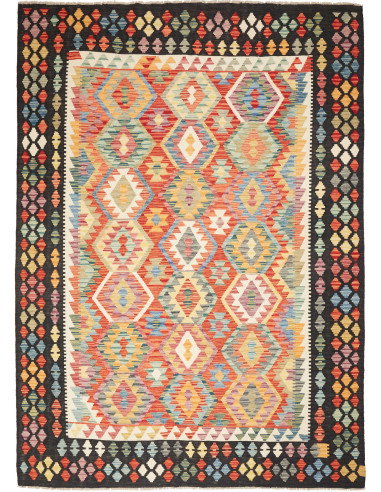Kilim 209x287 Cm Kilim Afghanistan, Lana Cardata A Mano,