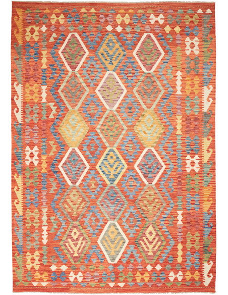 Kilim 205x293 Cm Kilim Afghanistan, Hand-carded Wool (warp: