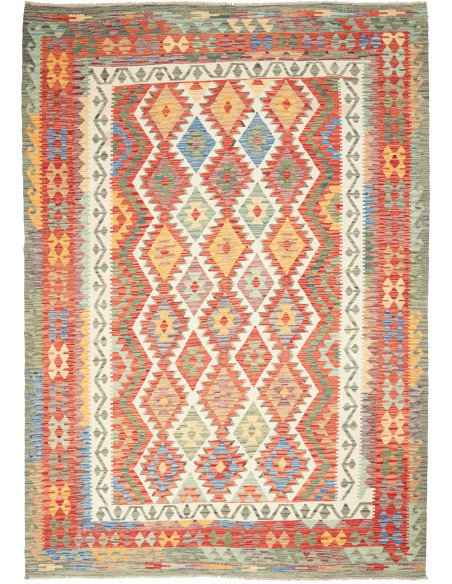 Kilim 210x294 Cm Kilim Afghanistan Lana Cardata A Mano