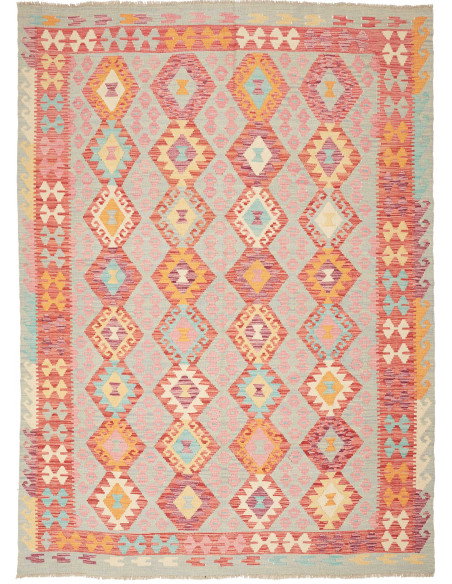 Kilim 177x246 Cm Kilim Afghano, Lana Cardata A Mano,