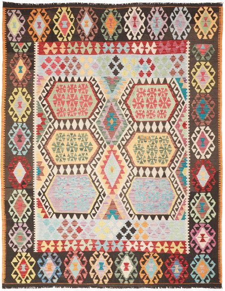 Kilim 184x233 Cm Kilim Afghanistan, Lana Cardata A Mano
