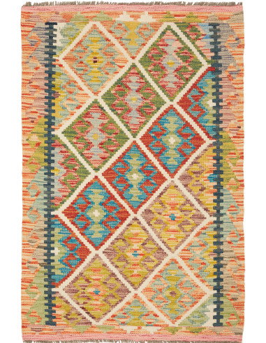 Kilim 86x128 Cm Afghan Kilim, Hand-carded Wool And Cotton,