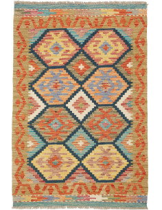 Kilim 84x124 Cm Kilim Afghanistan Lana Cardata A Mano Cotone