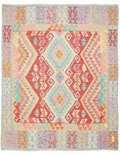 Kilim 154x190 Cm Kilim, Afghanistan, Hand-carded Wool (warp: