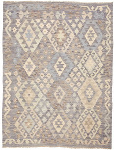 Kilim 152x200 Cm Kilim Afghano, Lana Cardata A Mano (ordito: