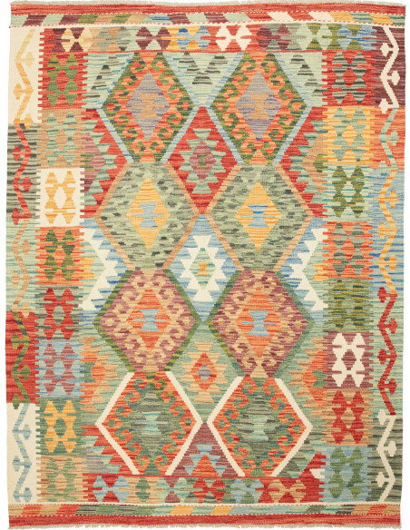 Kilim 155x201 Cm Kilim Afghanistan Lana Cardata A Mano