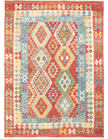 Kilim 154x209 Cm Kilim, Afghanistan, Lana Cardata A Mano,