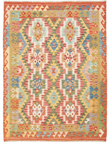 Kilim 145x194 Cm Afghan Kilim Made Of Hand-carded Wool.